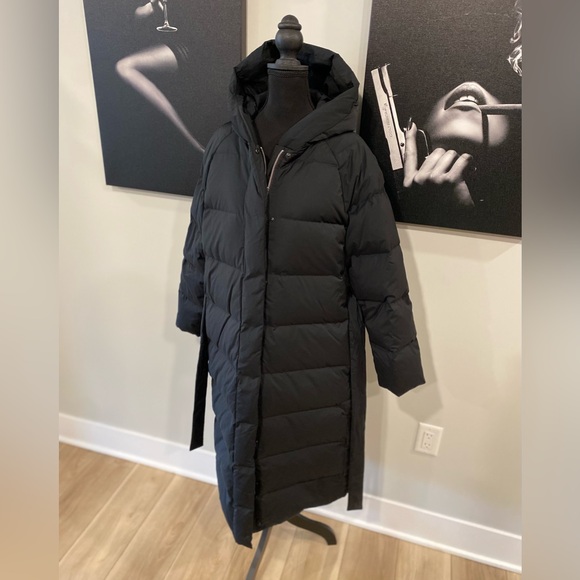 Theory True Hooded Down Puffer Coat - Picture 3 of 12